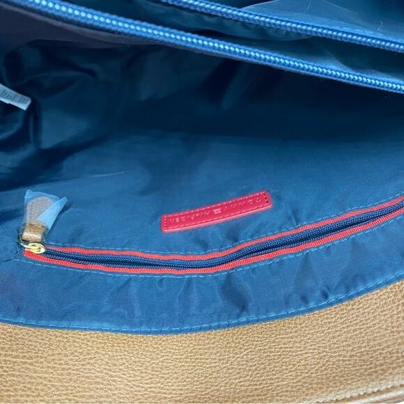 Tommy Hilfiger Large Tote Purse Handbag Gold Chain Accents-Brown - Picture 8 of 14